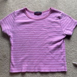 Pink striped brandy Melville shirt